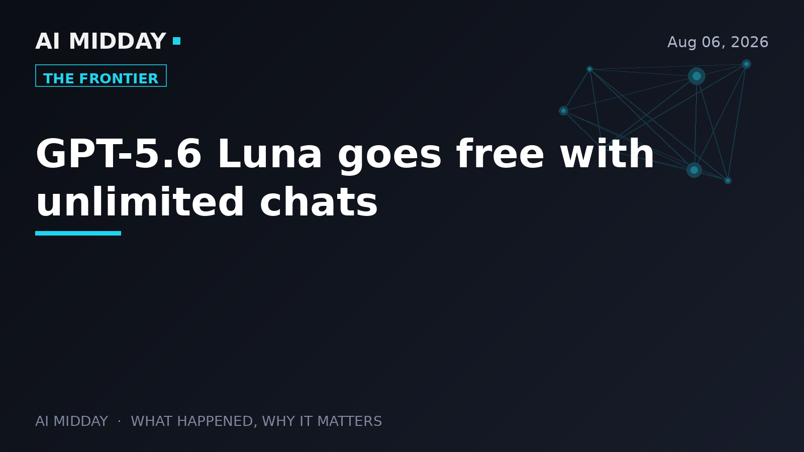 GPT-5.6 Luna goes free with unlimited chats