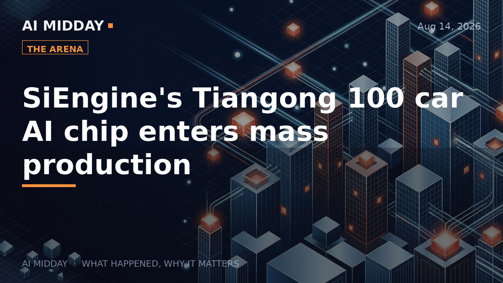 SiEngine's Tiangong 100 car AI chip enters mass production