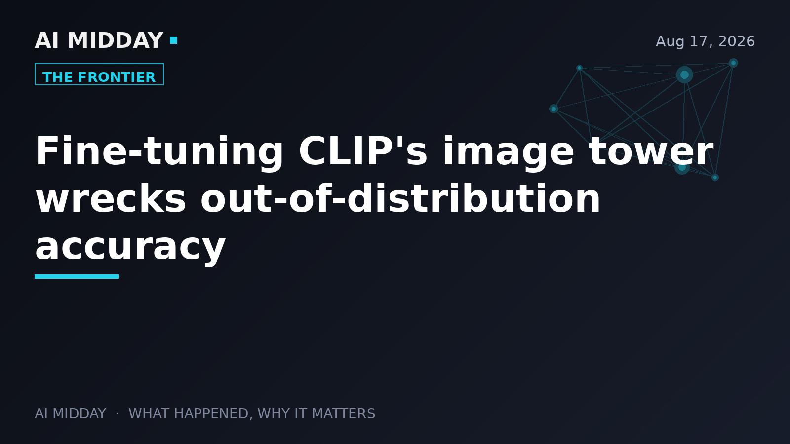Fine-tuning CLIP's image tower wrecks out-of-distribution accuracy
