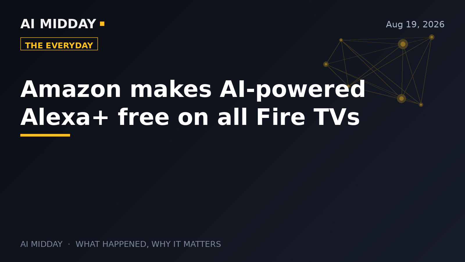 Amazon makes AI-powered Alexa+ free on all Fire TVs