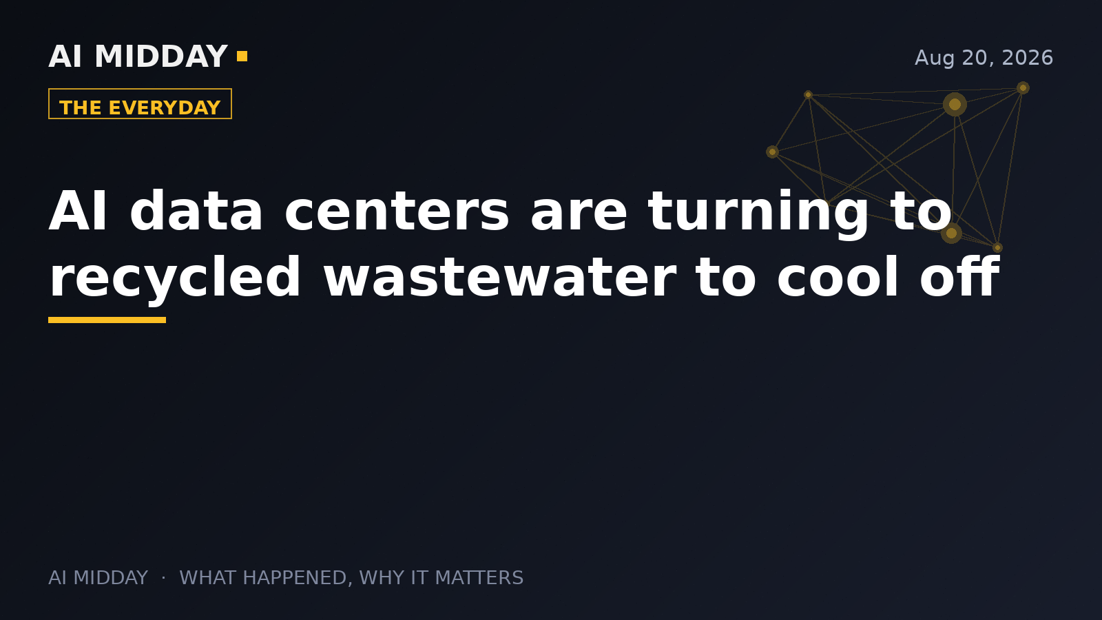 AI data centers are turning to recycled wastewater to cool off