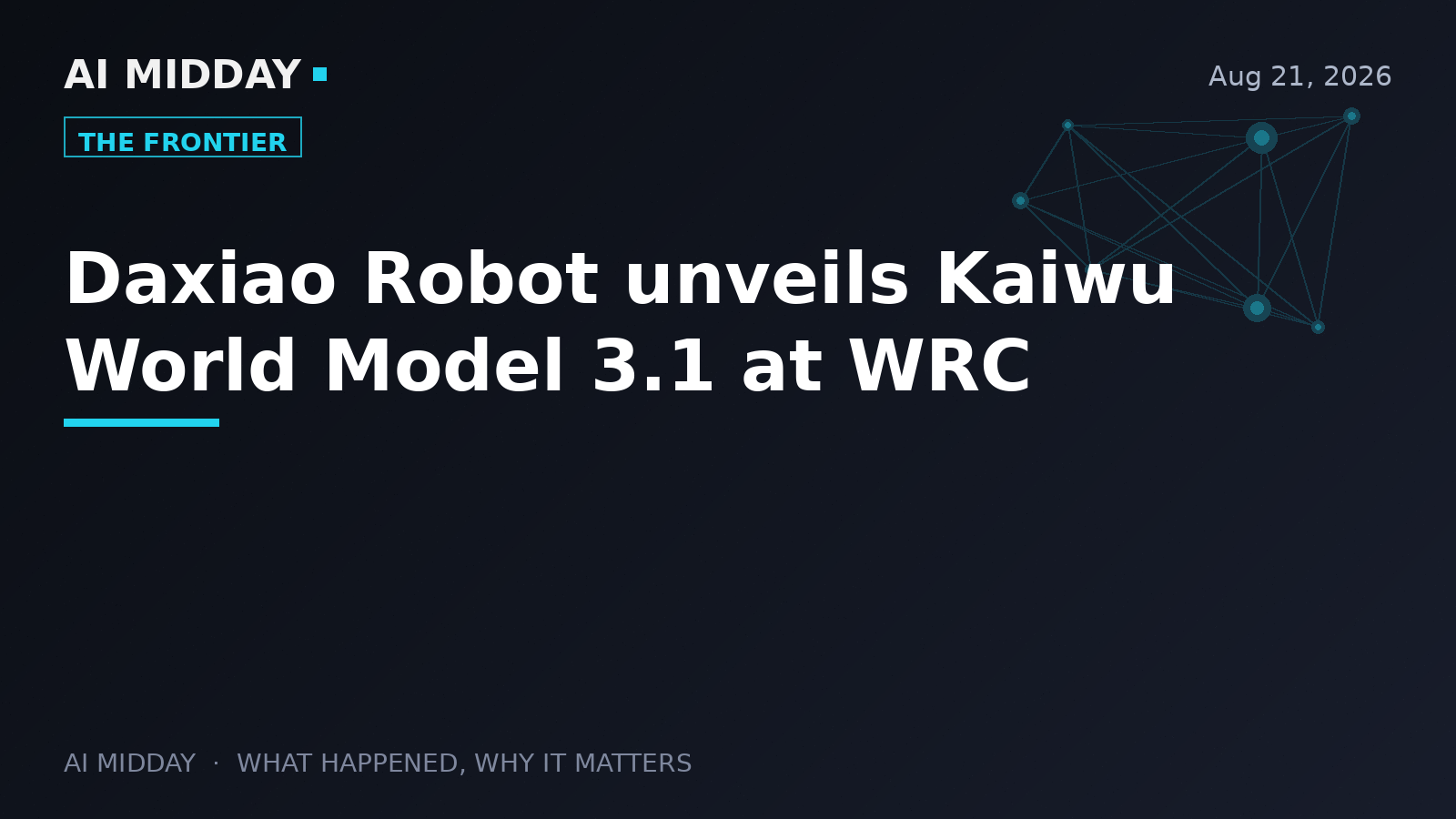 Daxiao Robot unveils Kaiwu World Model 3.1 at WRC