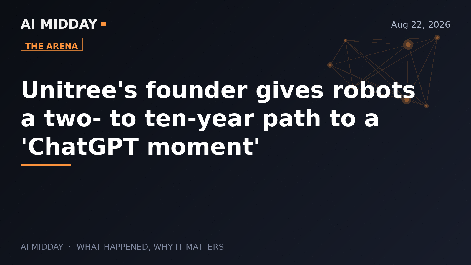 Unitree's founder gives robots a two- to ten-year path to a 'ChatGPT moment'
