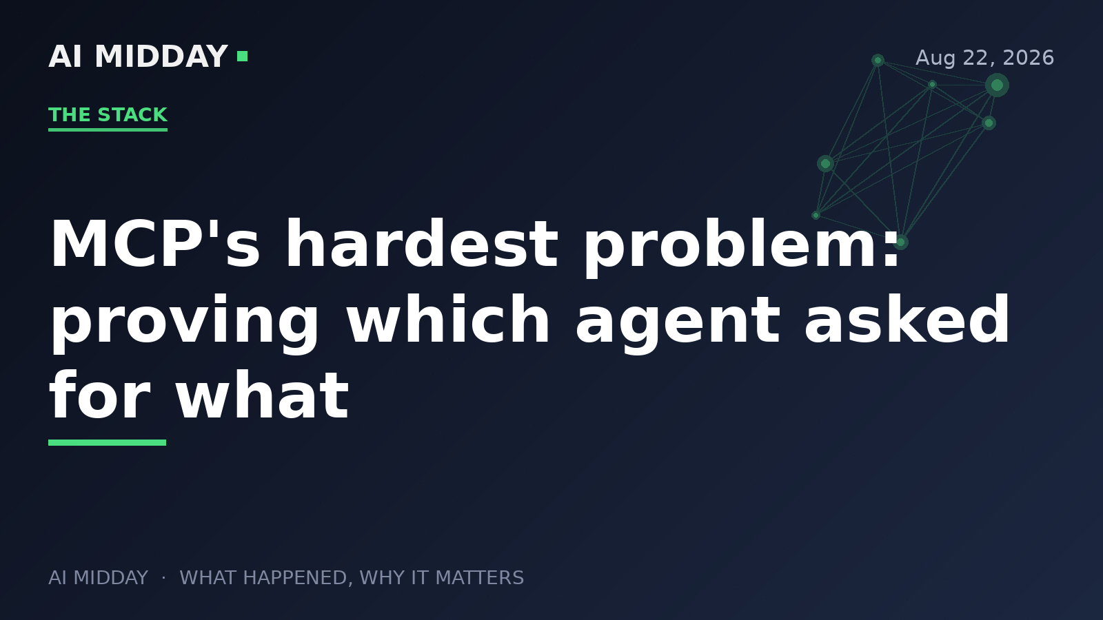 MCP's hardest problem: proving which agent asked for what
