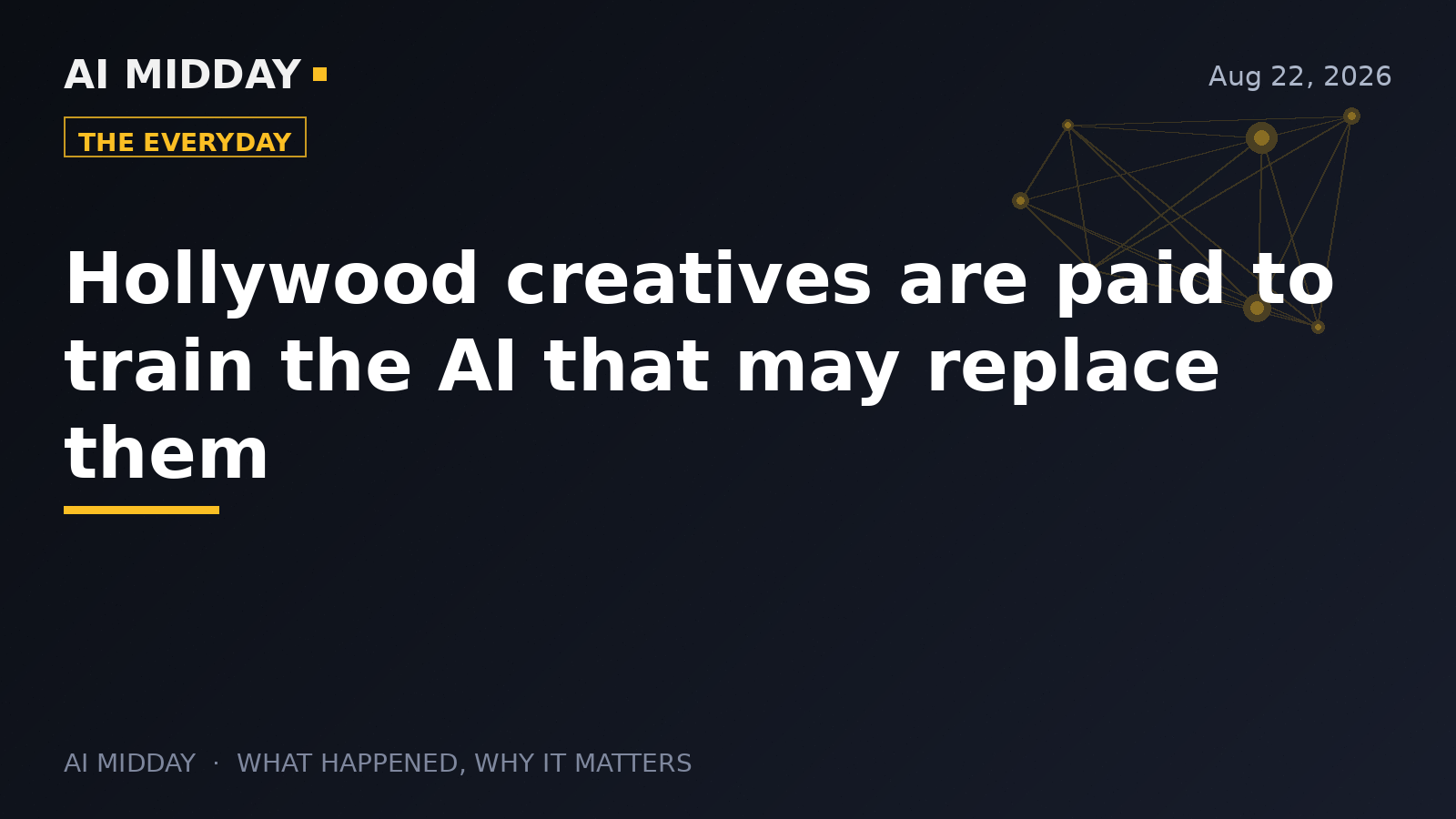 Hollywood creatives are paid to train the AI that may replace them