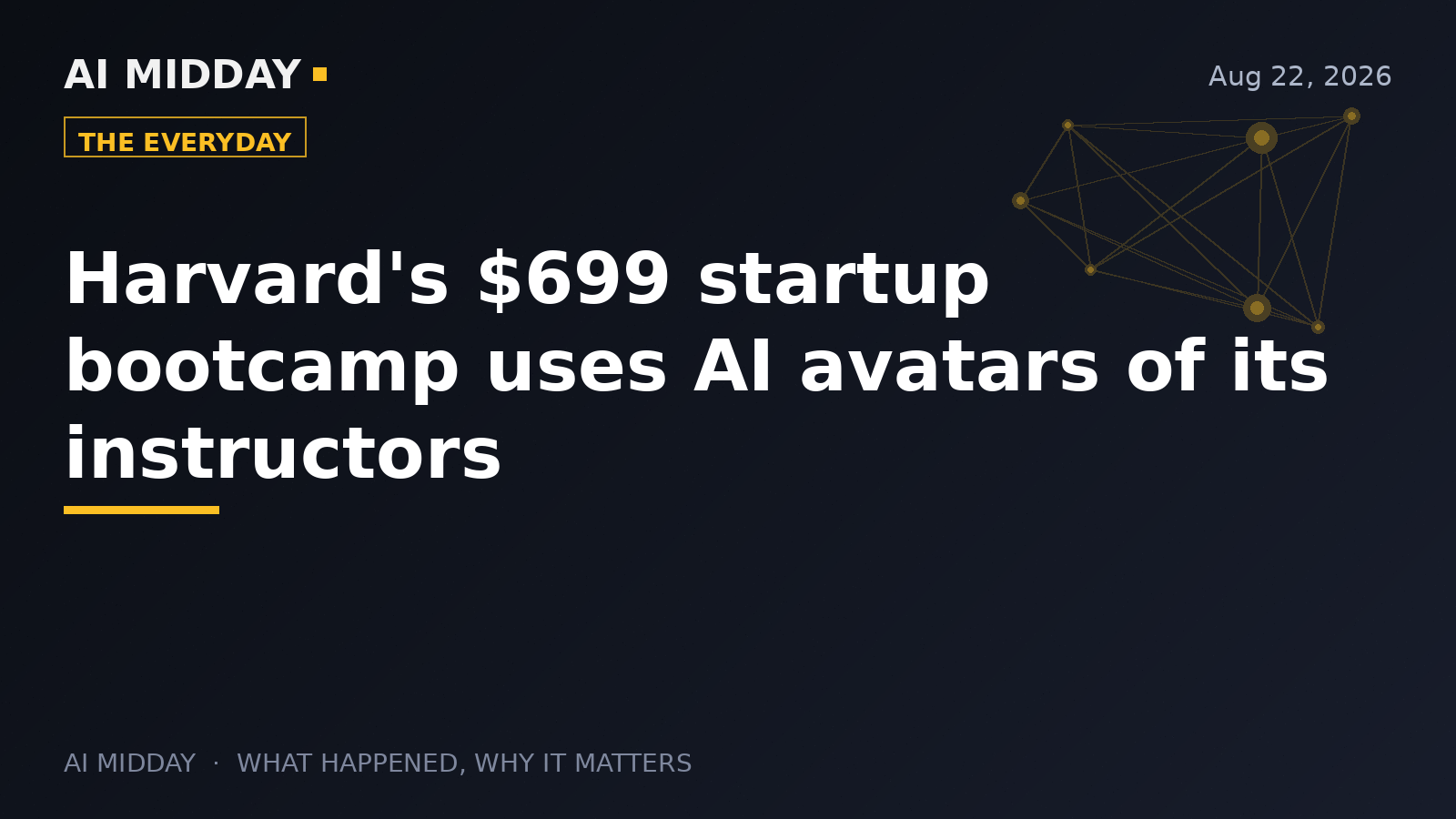Harvard's $699 startup bootcamp uses AI avatars of its instructors