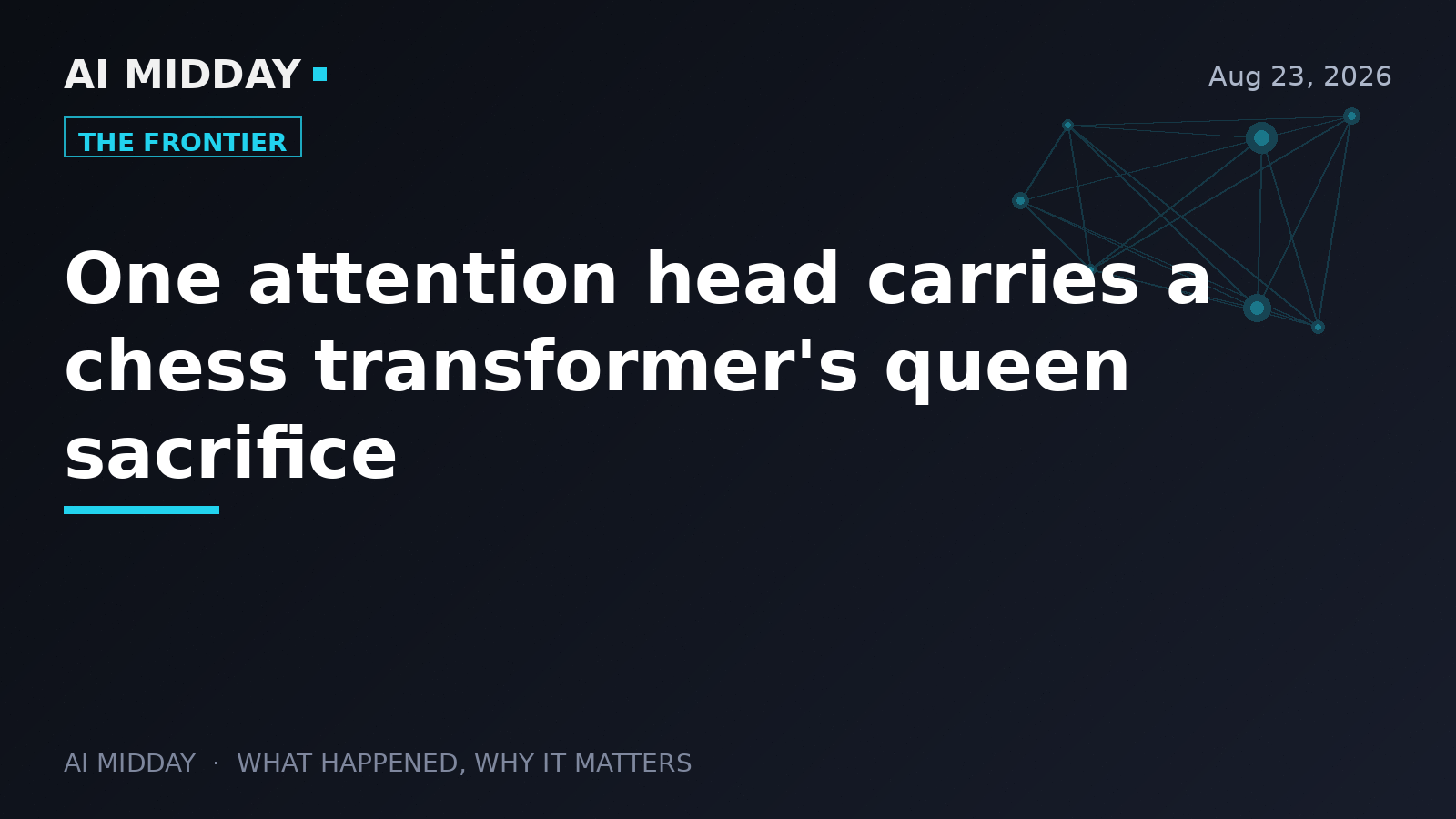 One attention head carries a chess transformer's queen sacrifice