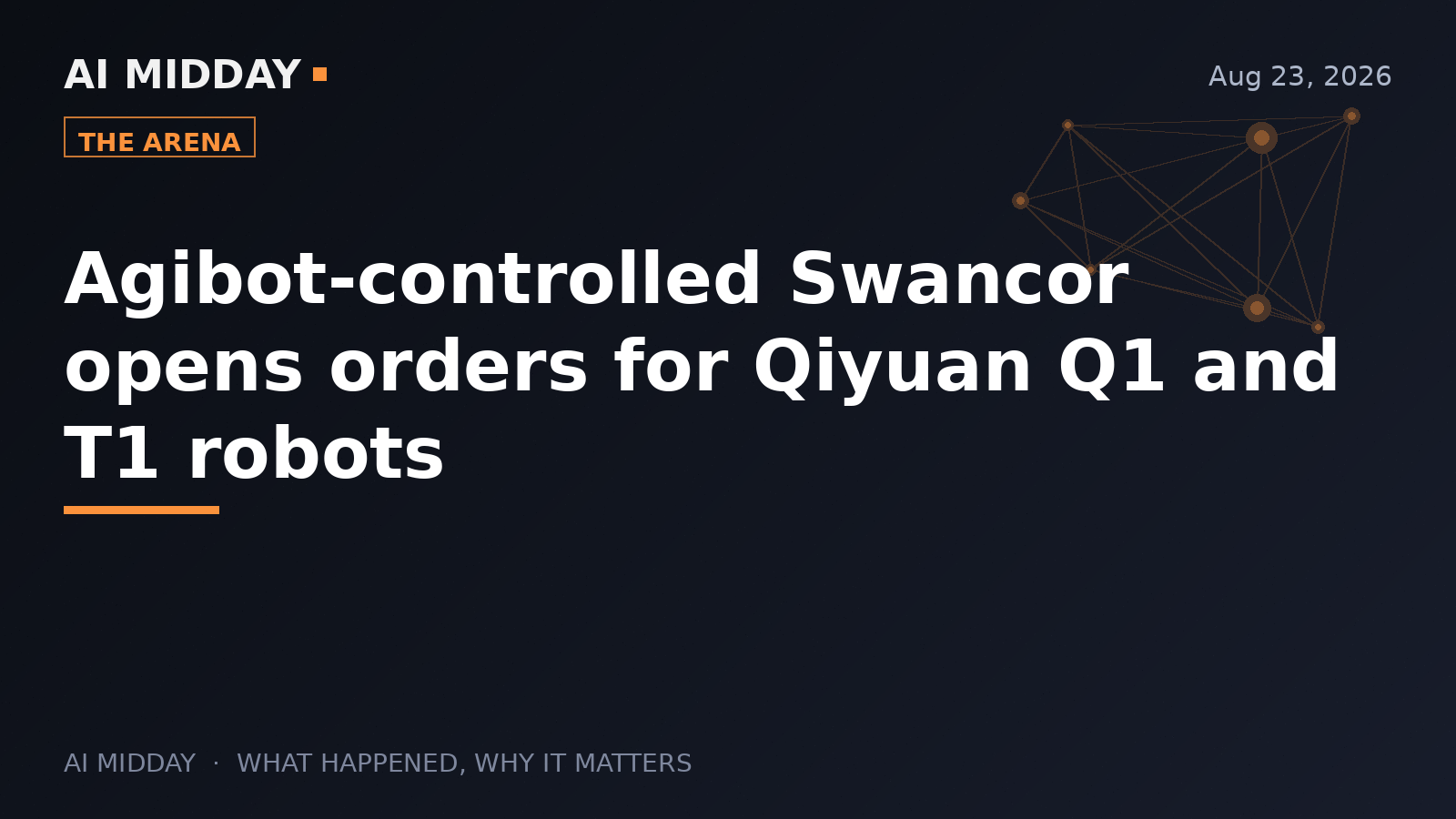 Agibot-controlled Swancor opens orders for Qiyuan Q1 and T1 robots