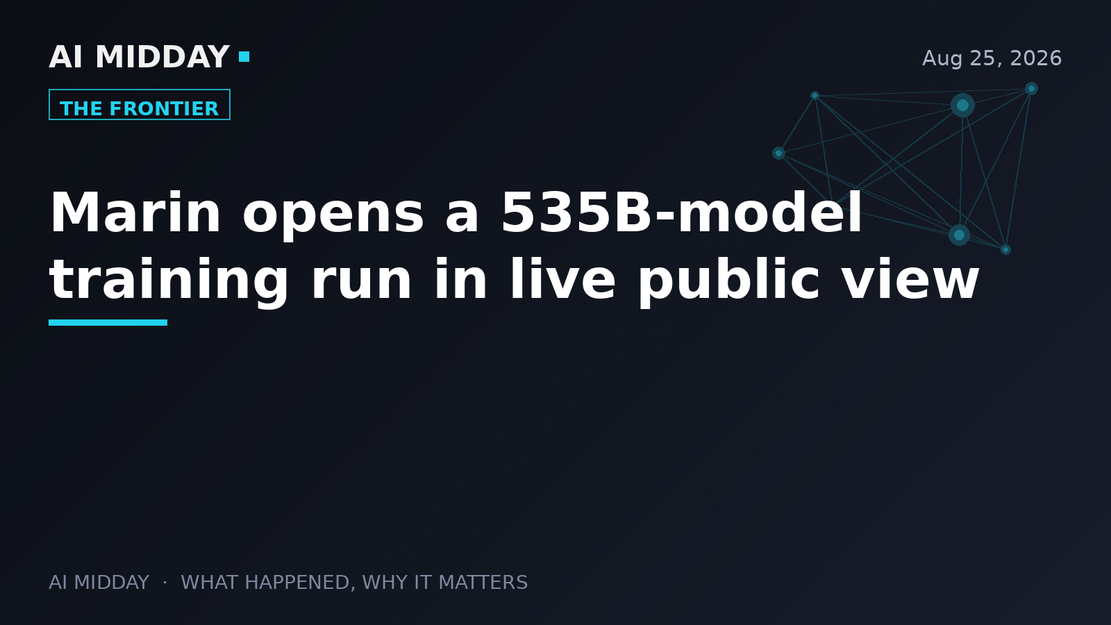 Marin opens a 535B-model training run in live public view