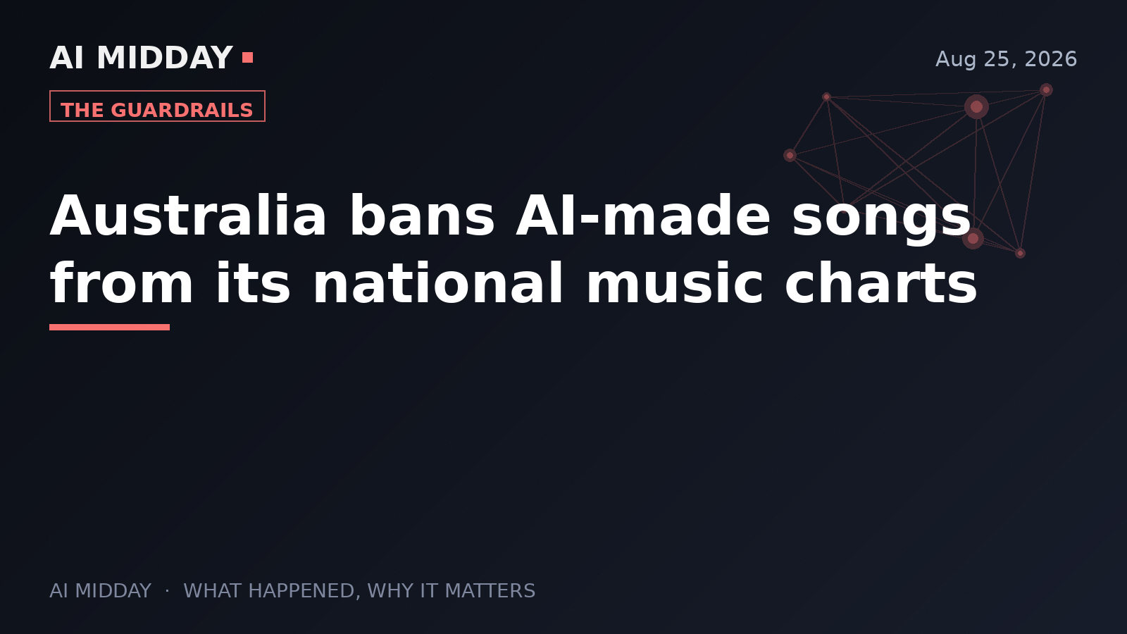 Australia bans AI-made songs from its national music charts