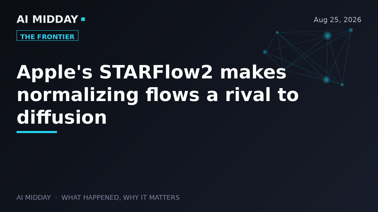 Apple's STARFlow2 makes normalizing flows a rival to diffusion