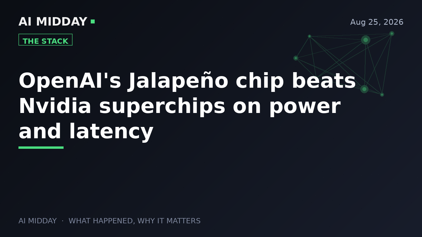 OpenAI's Jalapeño chip beats Nvidia superchips on power and latency