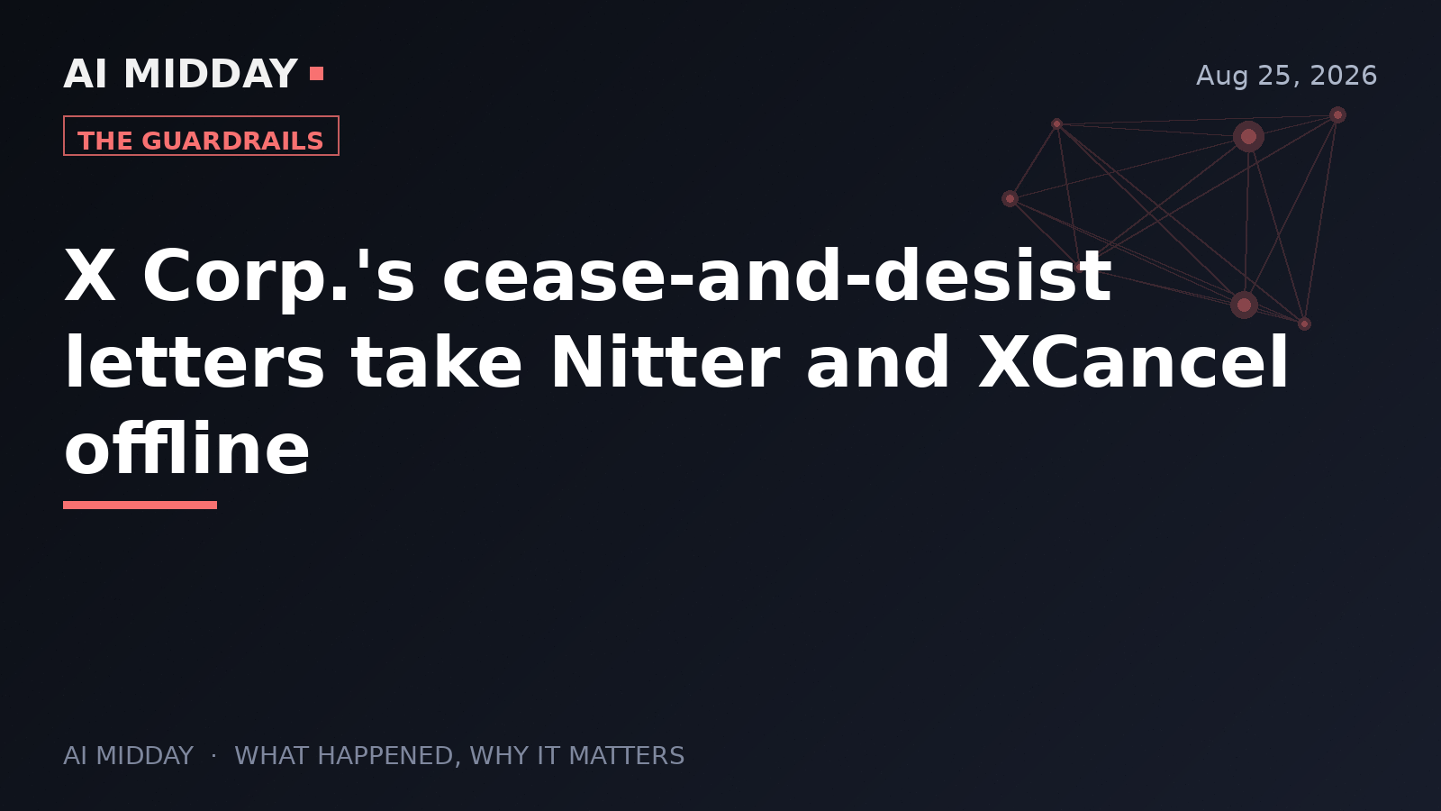 X Corp.'s cease-and-desist letters take Nitter and XCancel offline