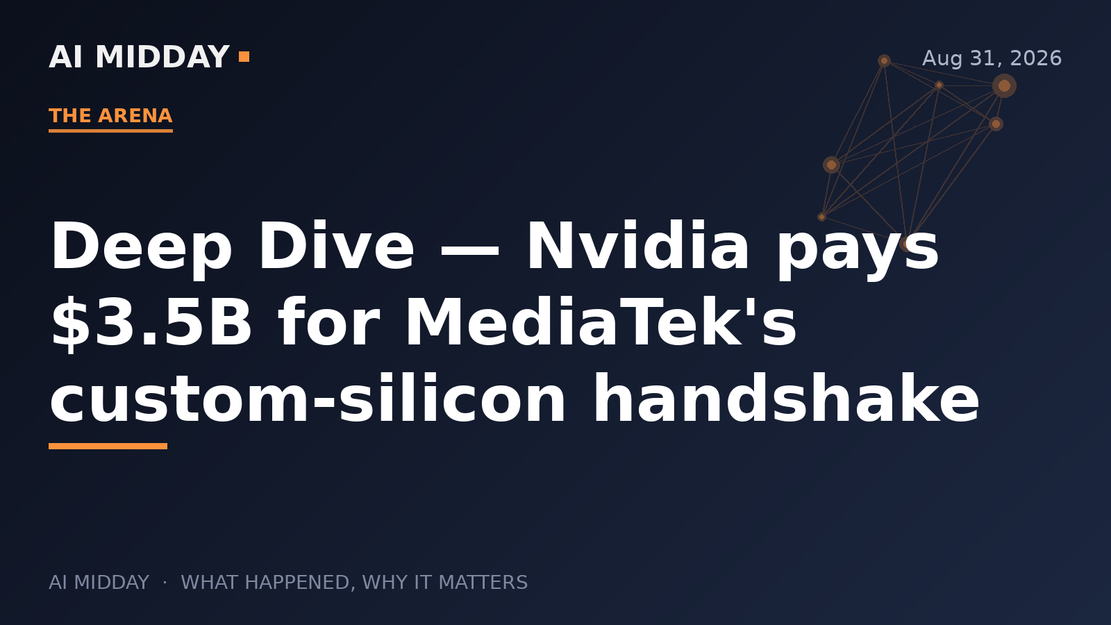 Deep Dive — Nvidia pays $3.5B for MediaTek's custom-silicon handshake