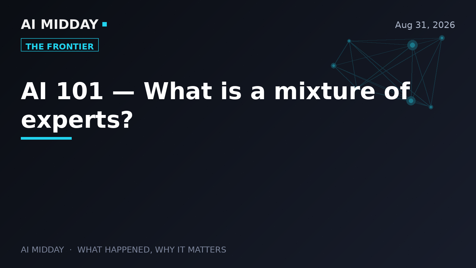 AI 101 — What is a mixture of experts?