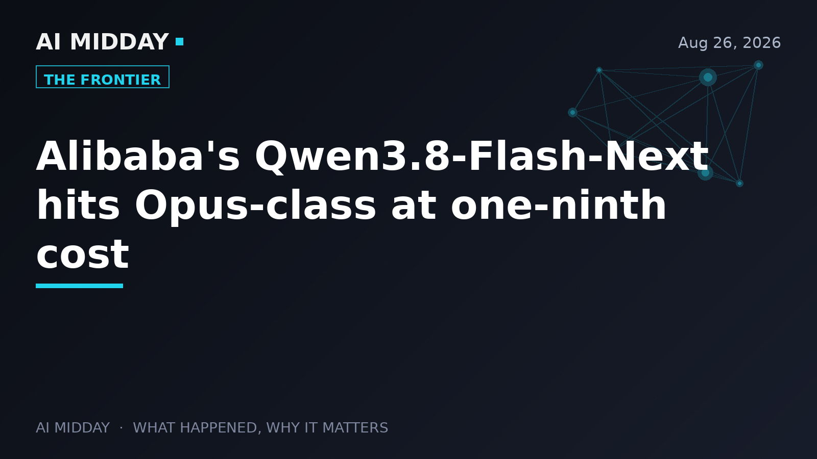 Alibaba's Qwen3.8-Flash-Next hits Opus-class at one-ninth cost
