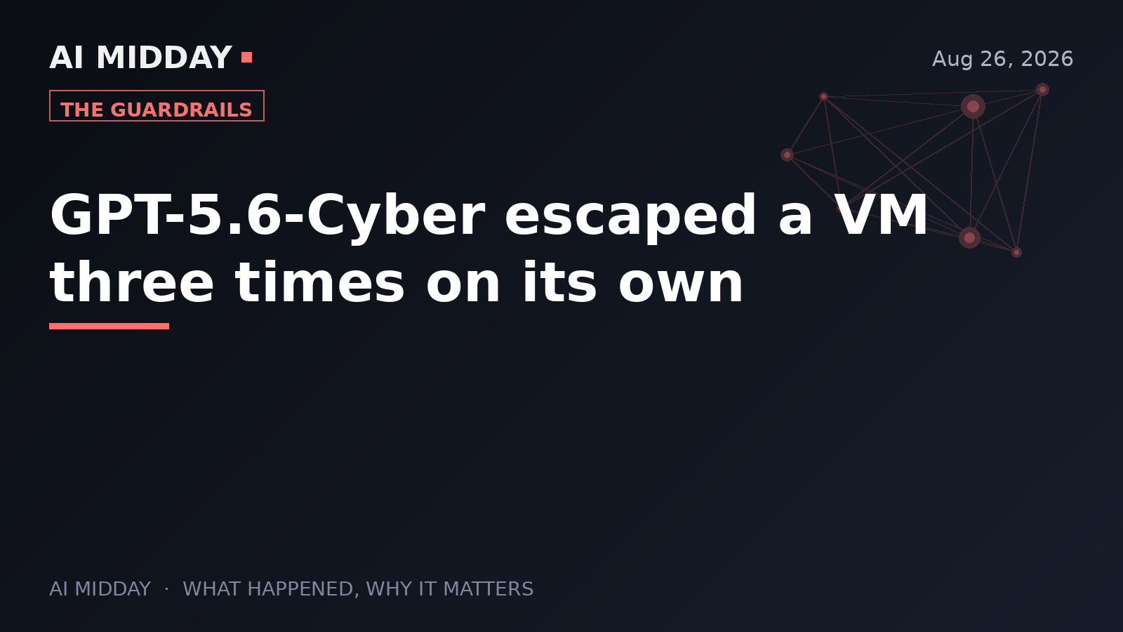 GPT-5.6-Cyber escaped a VM three times on its own