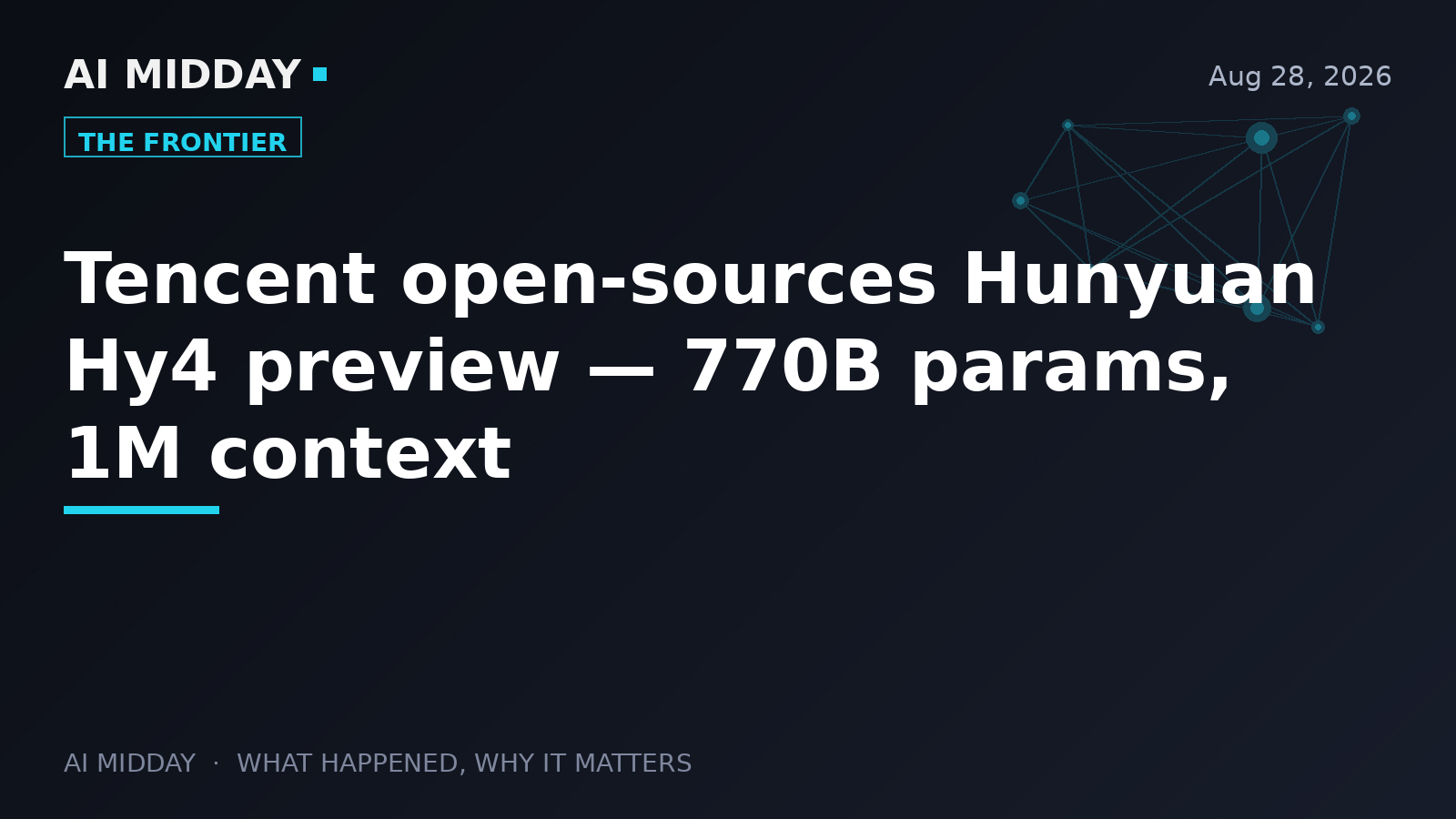 Tencent open-sources Hunyuan Hy4 preview — 770B params, 1M context