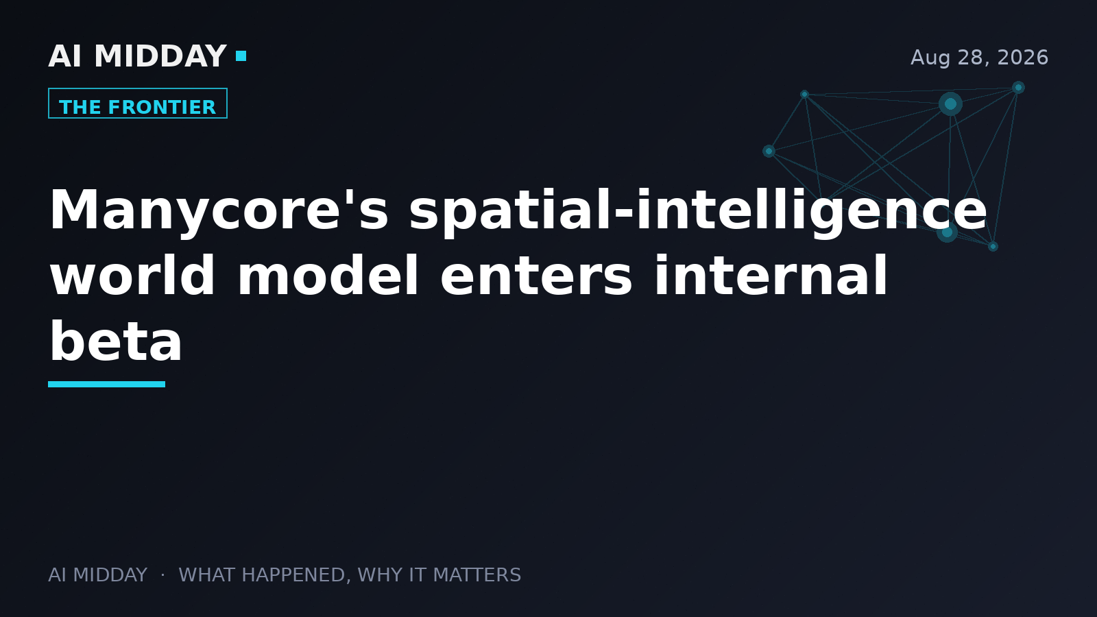 Manycore's spatial-intelligence world model enters internal beta