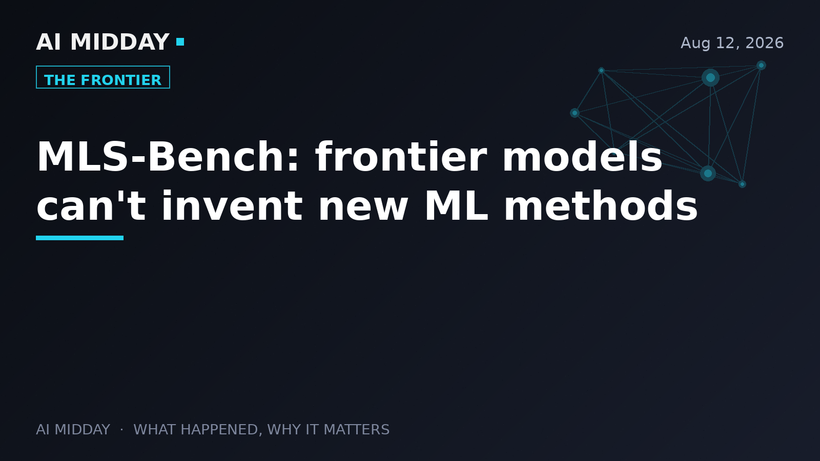 MLS-Bench: frontier models can't invent new ML methods