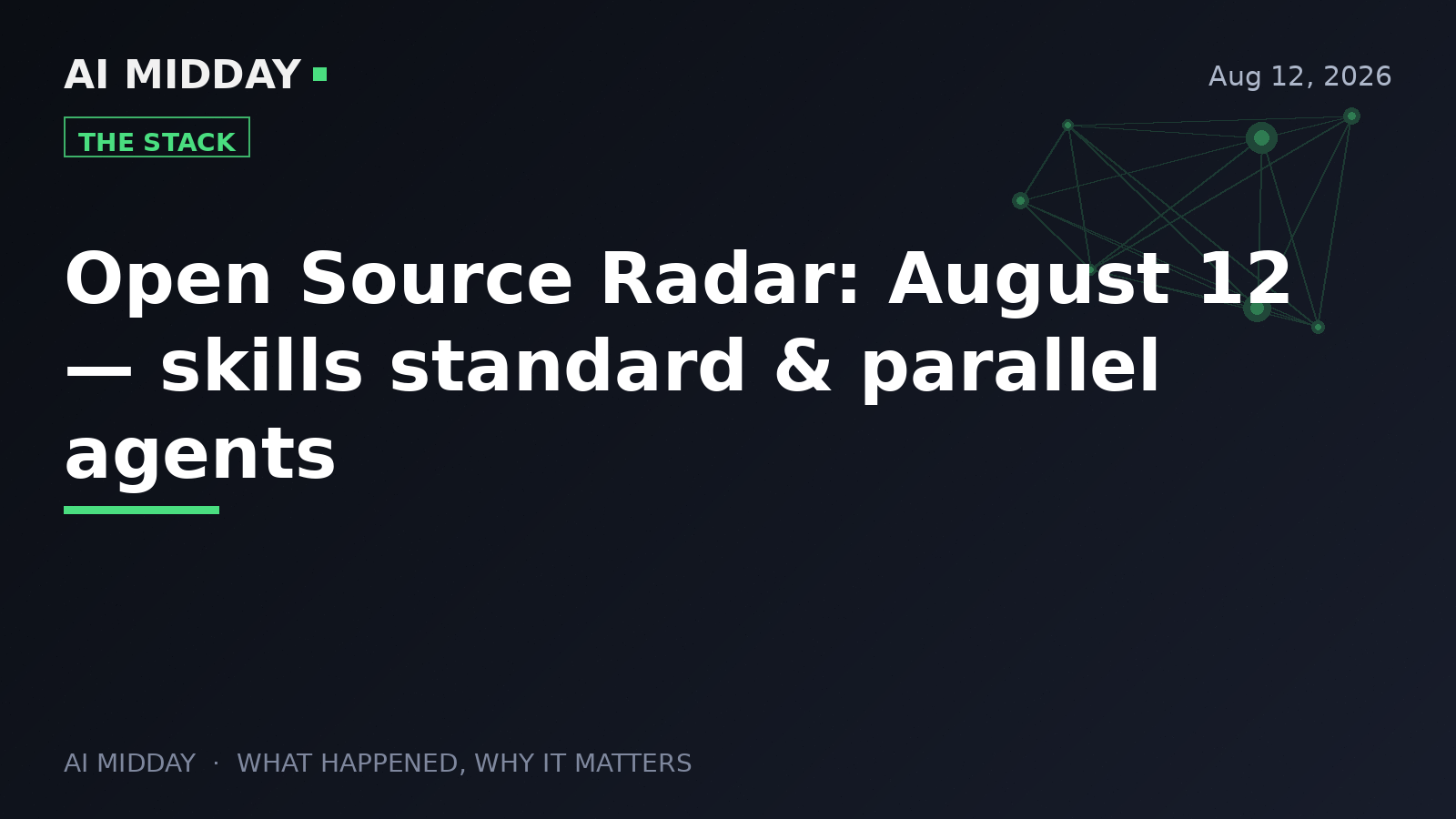 Open Source Radar — August 12: skills standard & parallel agents