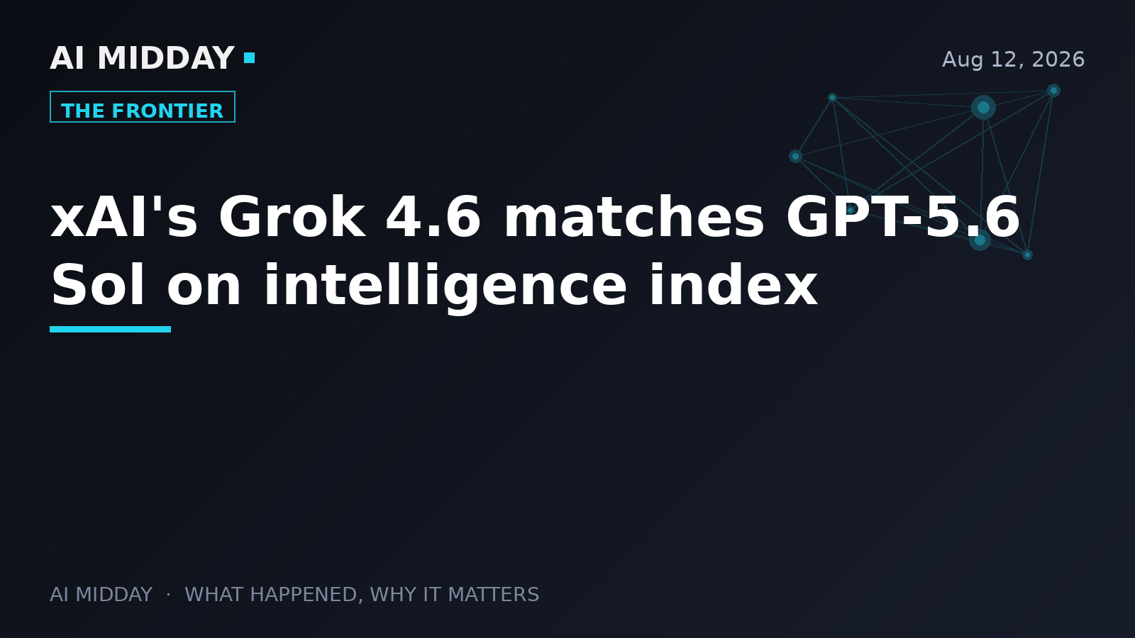 xAI's Grok 4.6 matches GPT-5.6 Sol on intelligence index