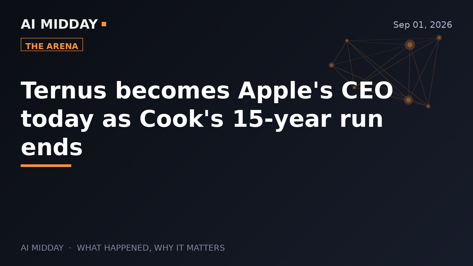 Ternus becomes Apple's CEO today as Cook's 15-year run ends