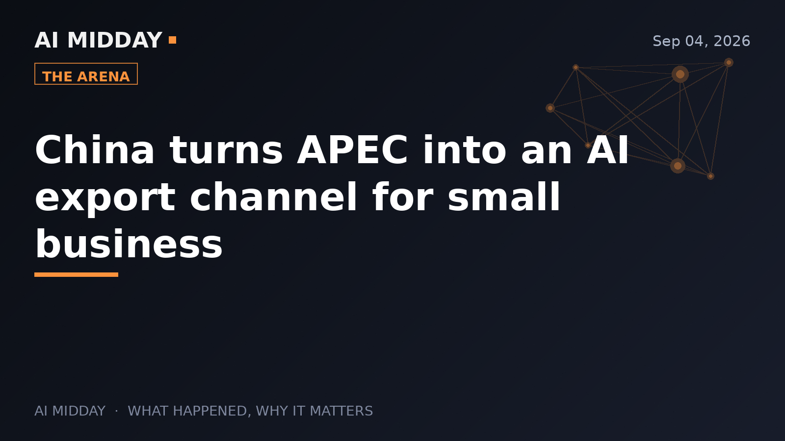 China turns APEC into an AI export channel for small business