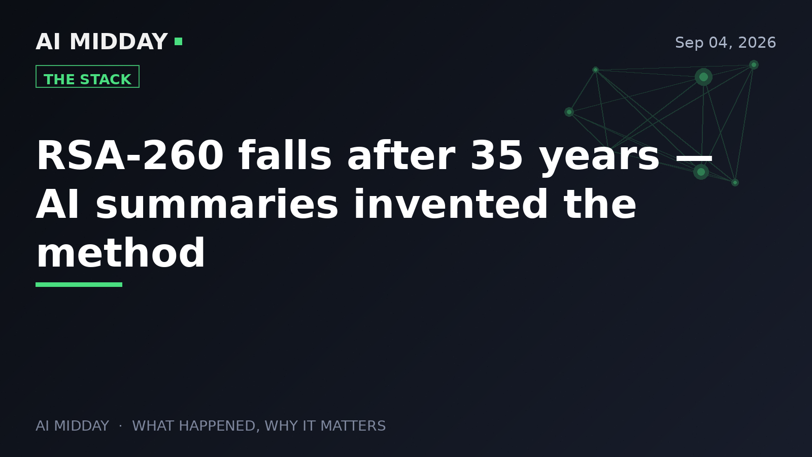 RSA-260 falls after 35 years — AI summaries invented the method
