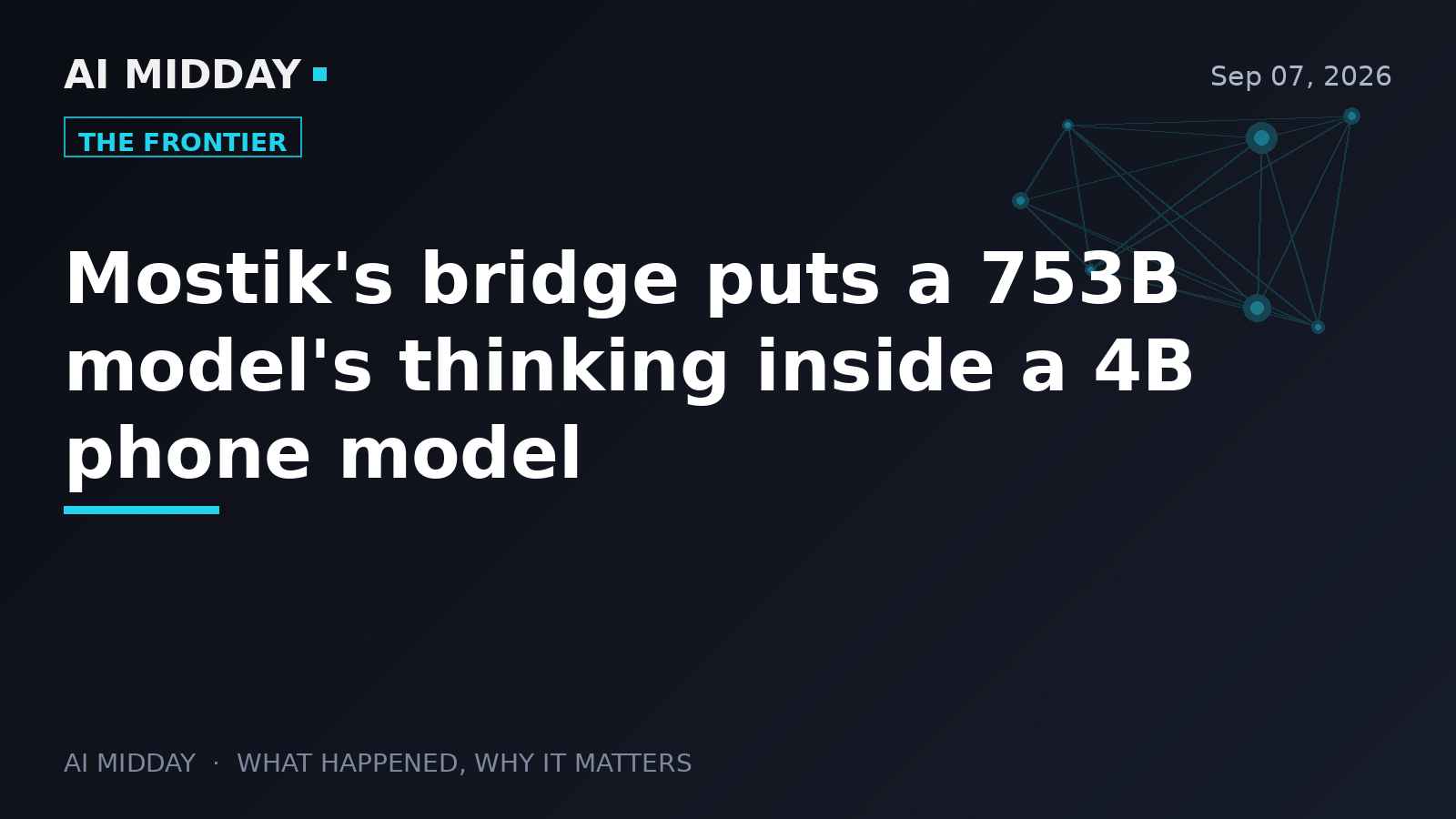 Mostik's bridge puts a 753B model's thinking inside a 4B phone model