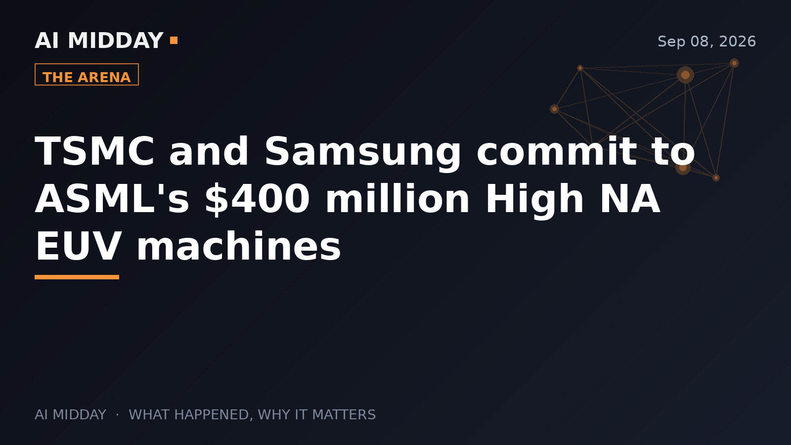 TSMC and Samsung commit to ASML's $400 million High NA EUV machines