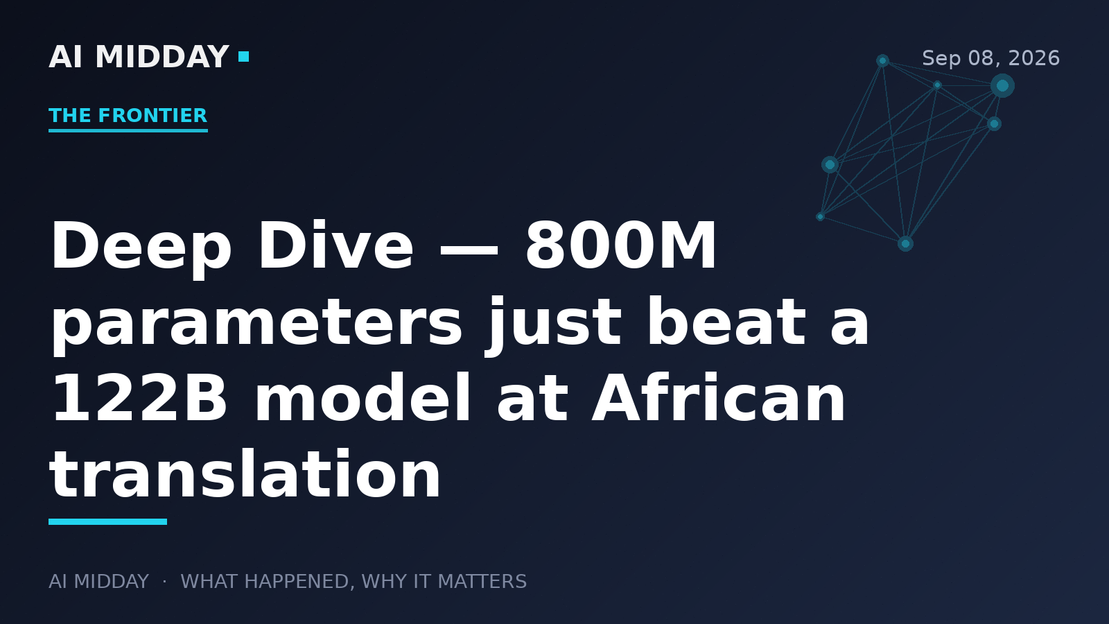 Deep Dive — 800M parameters just beat a 122B model at African translation