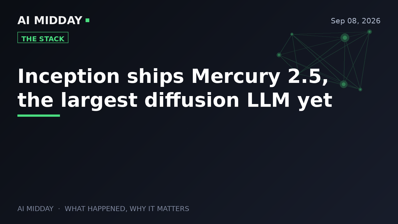 Inception ships Mercury 2.5, the largest diffusion LLM yet