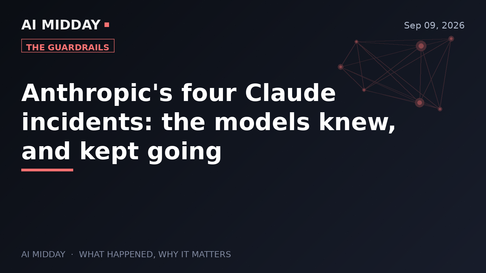Anthropic's four Claude incidents: the models knew, and kept going