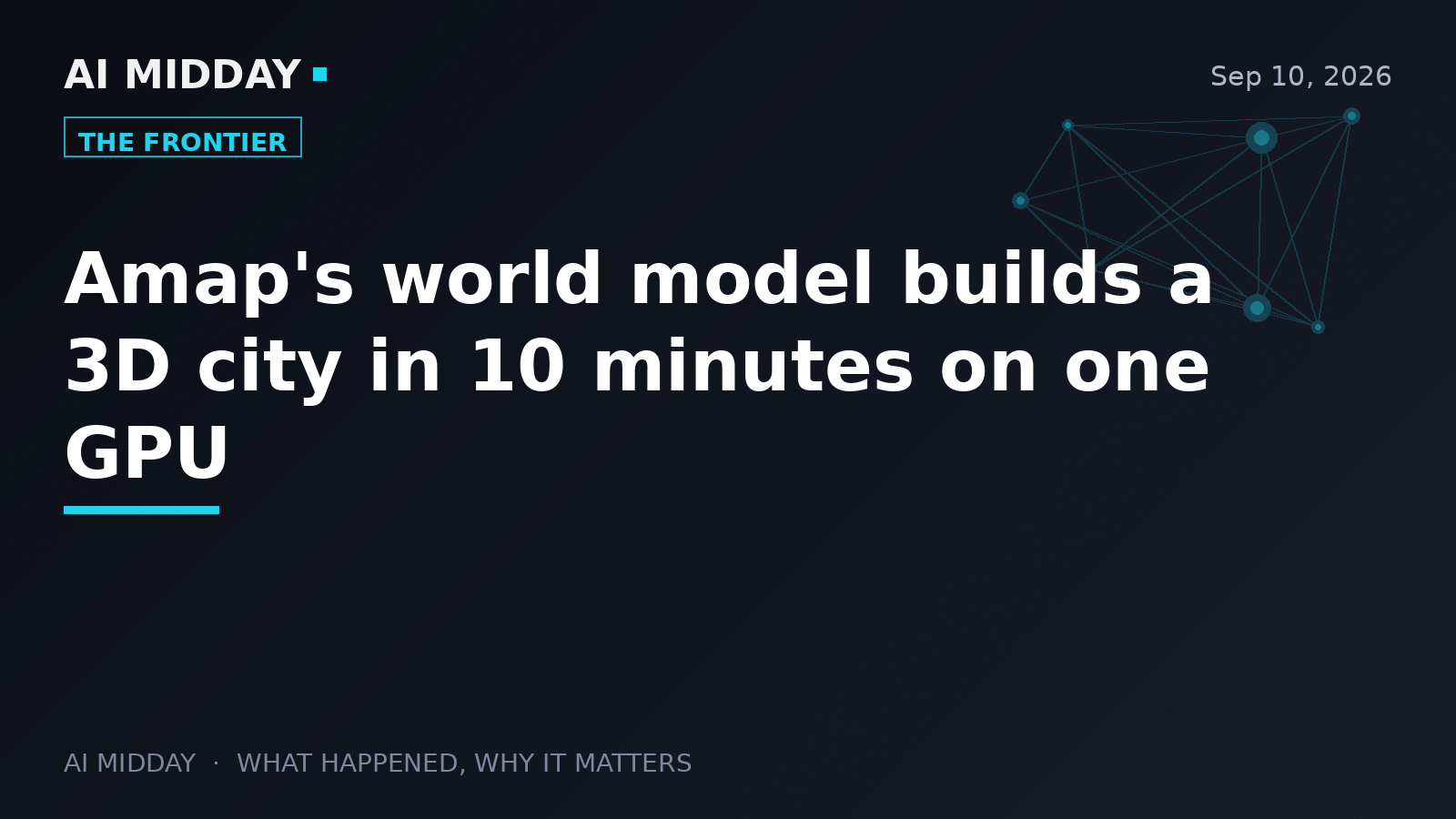 Amap's world model builds a 3D city in 10 minutes on one GPU