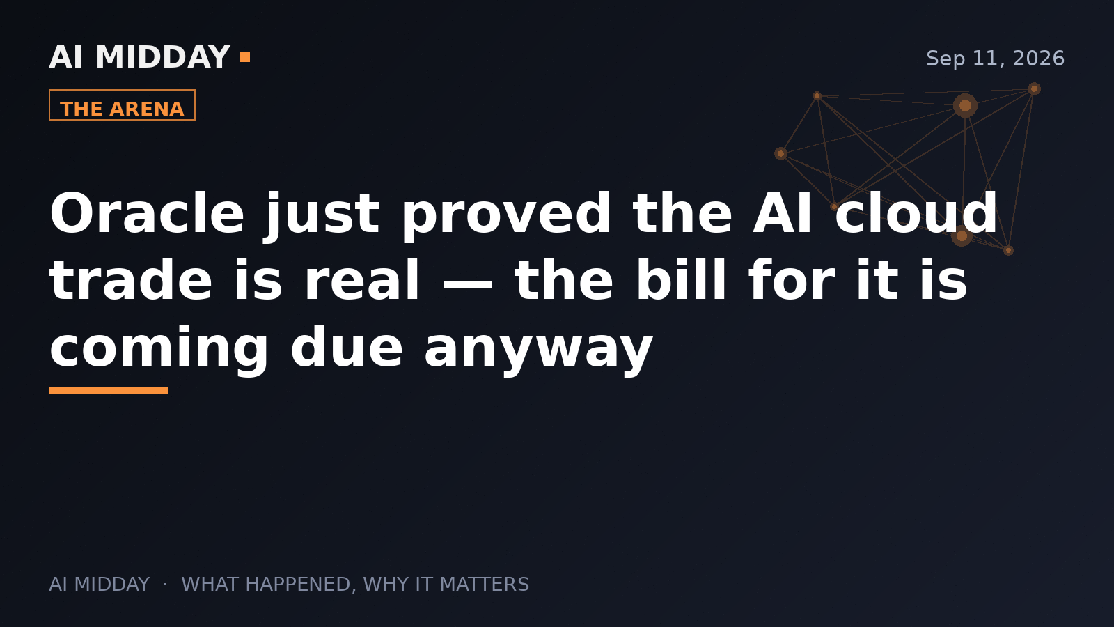 Oracle just proved the AI cloud trade is real — the bill for it is coming due anyway