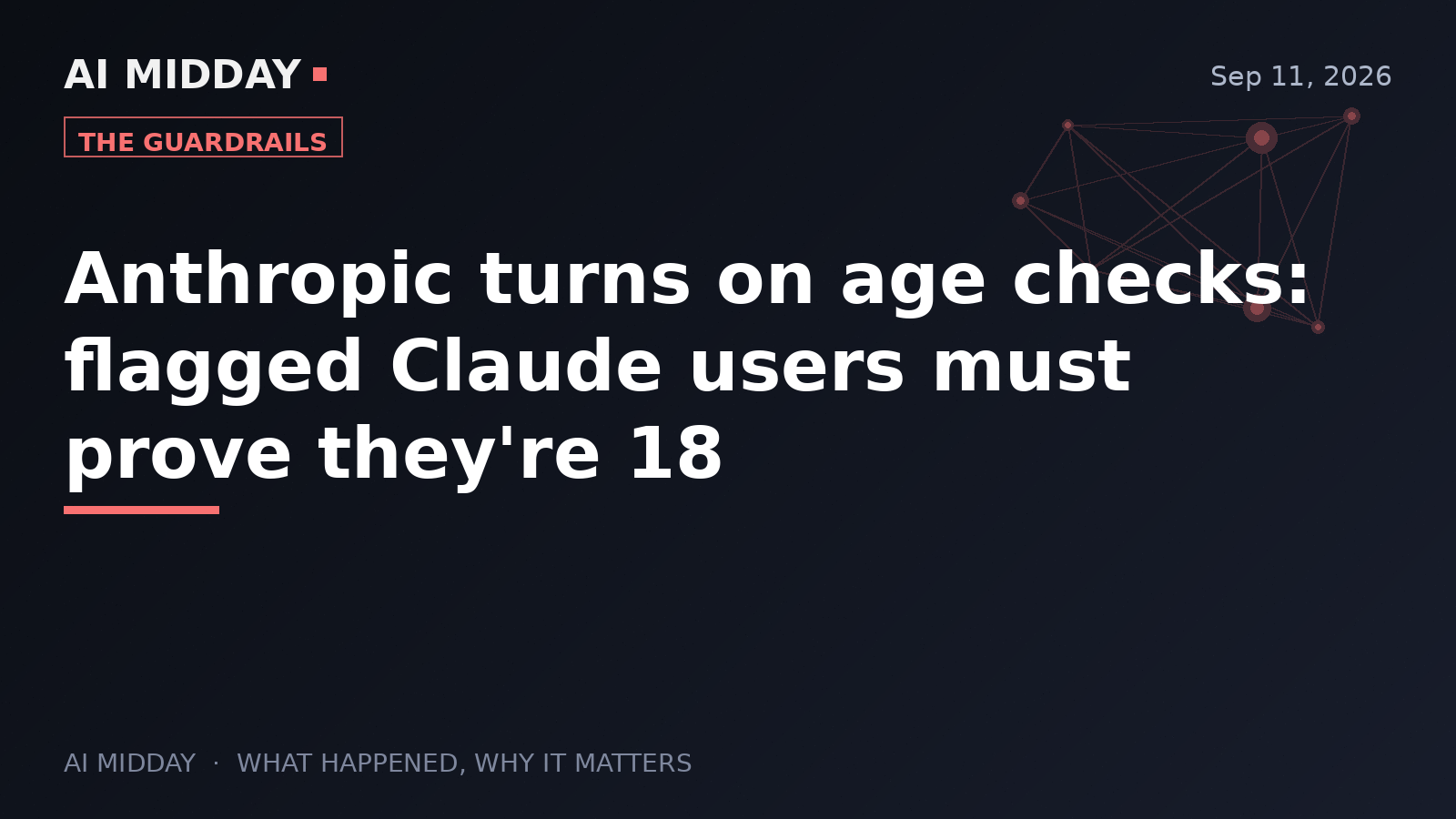 Anthropic turns on age checks: flagged Claude users must prove they're 18
