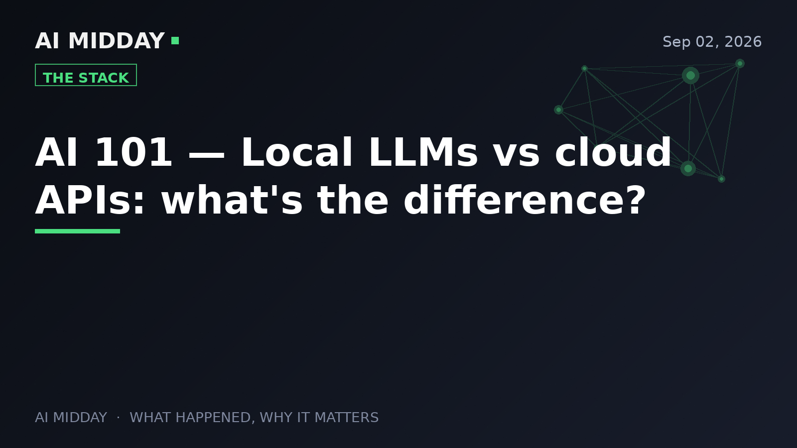 AI 101 — Local LLMs vs cloud APIs: what's the difference?