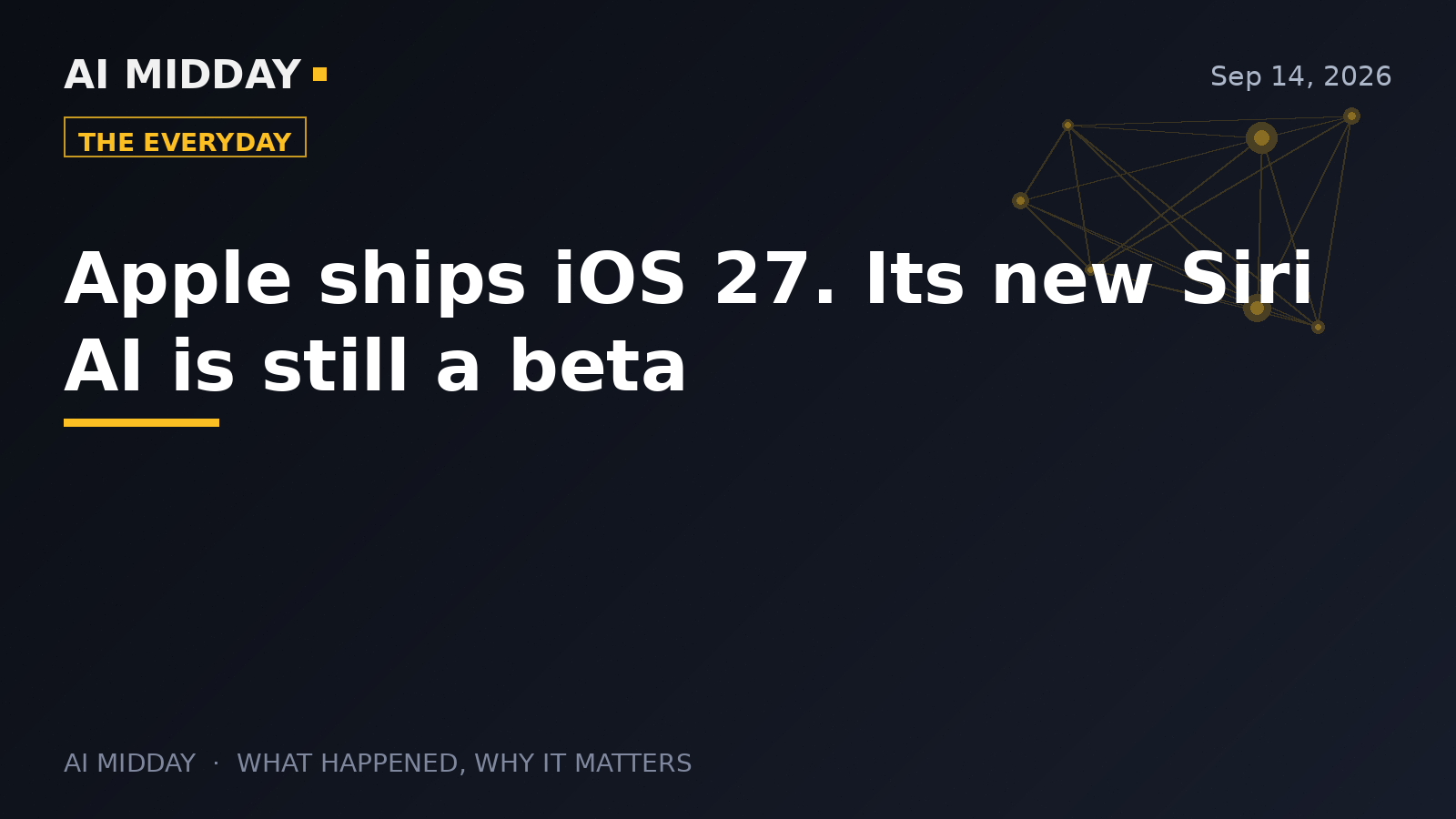 Apple ships iOS 27. Its new Siri AI is still a beta