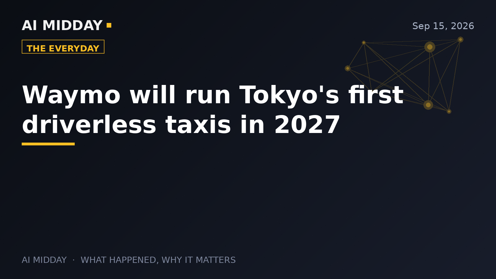 Waymo will run Tokyo's first driverless taxis in 2027