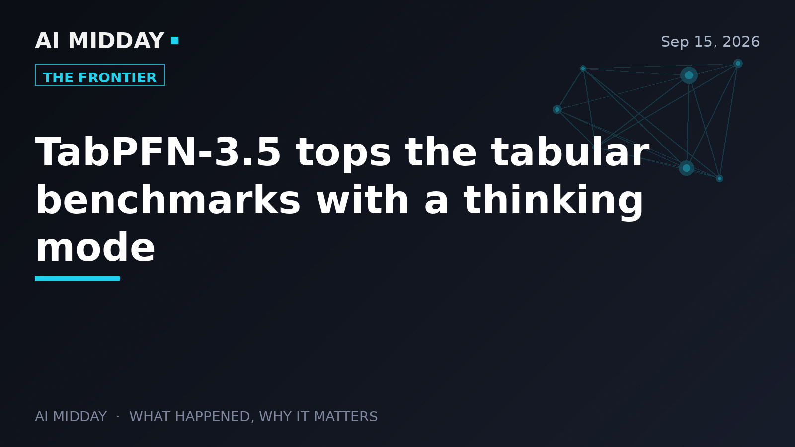 TabPFN-3.5 tops the tabular benchmarks with a thinking mode