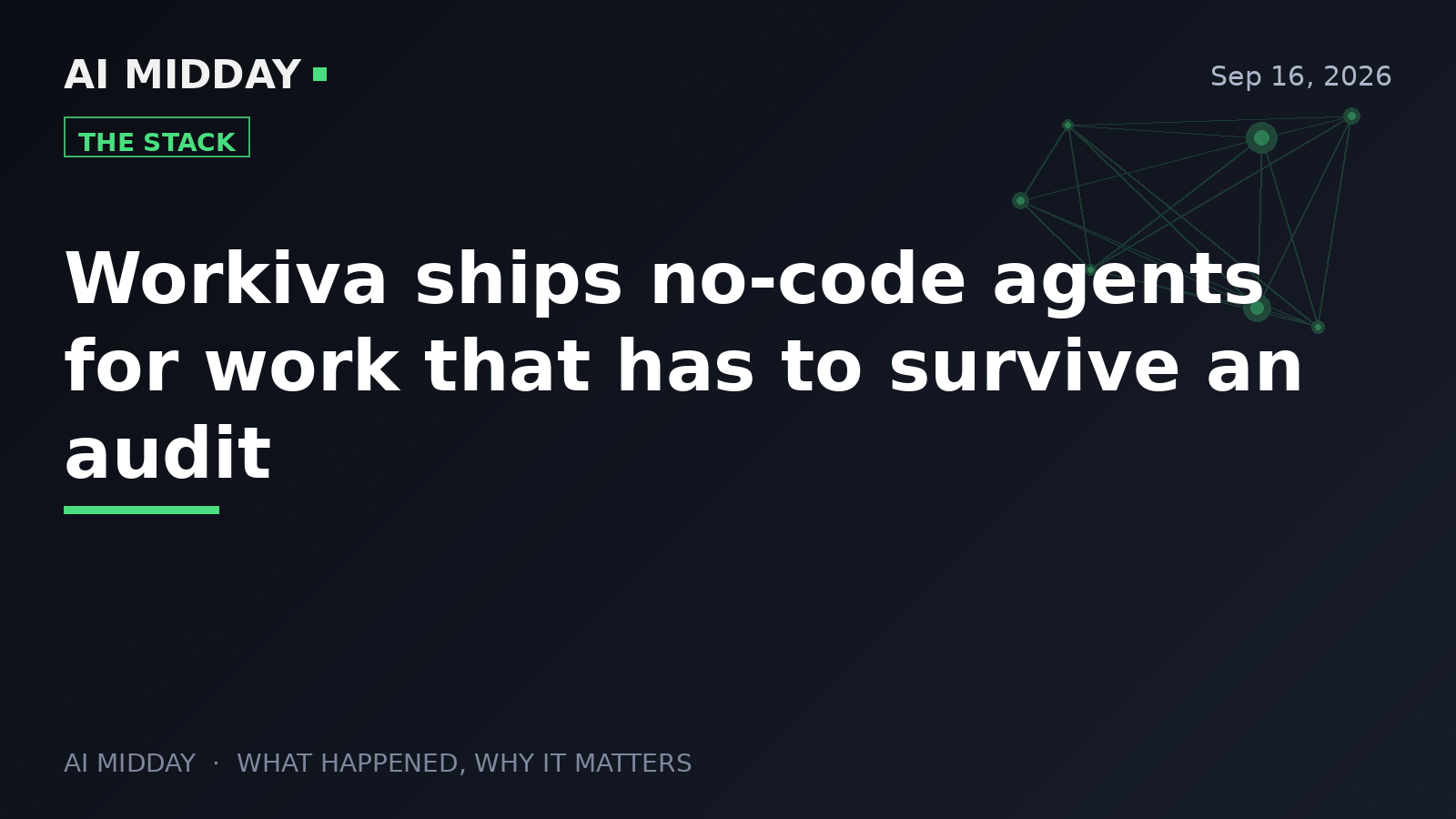 Workiva ships no-code agents for work that has to survive an audit