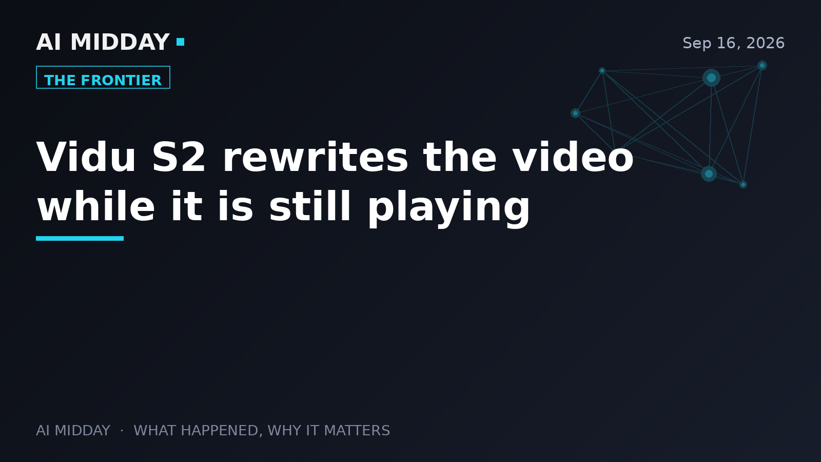 Vidu S2 rewrites the video while it is still playing