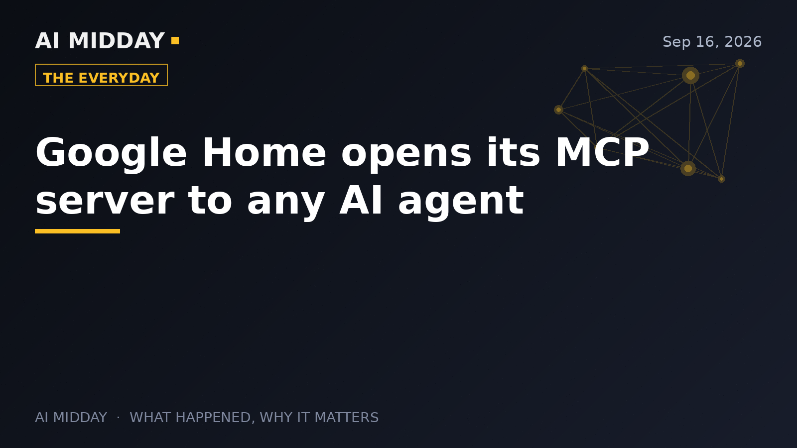 Google Home opens its MCP server to any AI agent