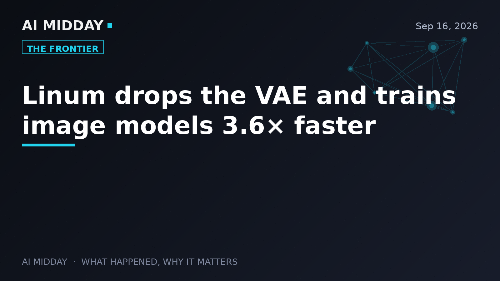 Linum drops the VAE and trains image models 3.6× faster
