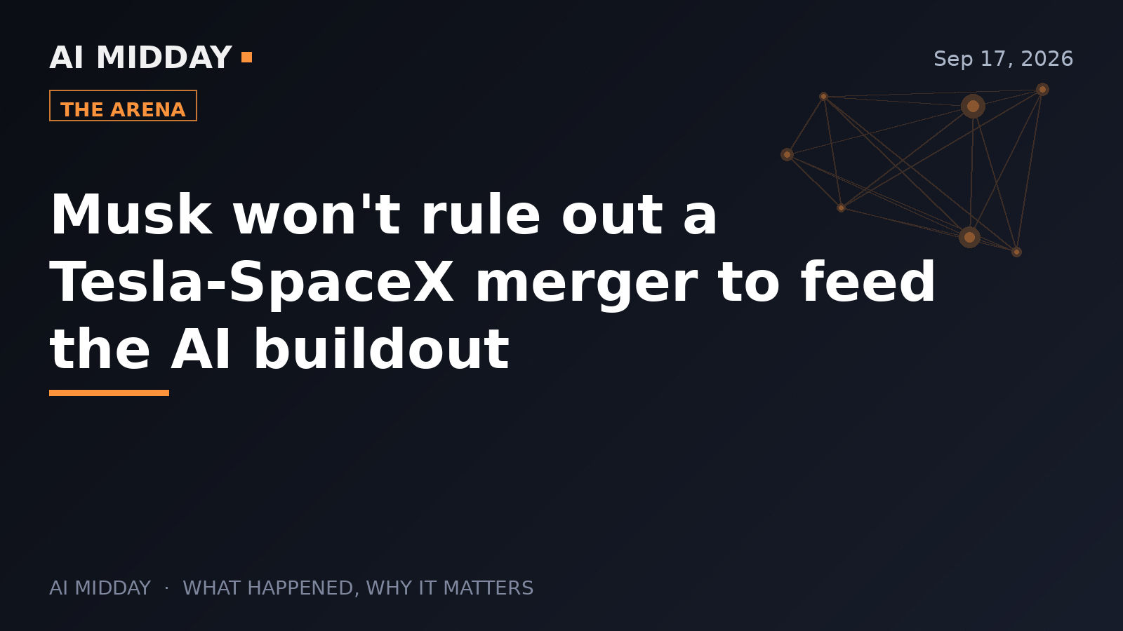 Musk won't rule out a Tesla-SpaceX merger to feed the AI buildout