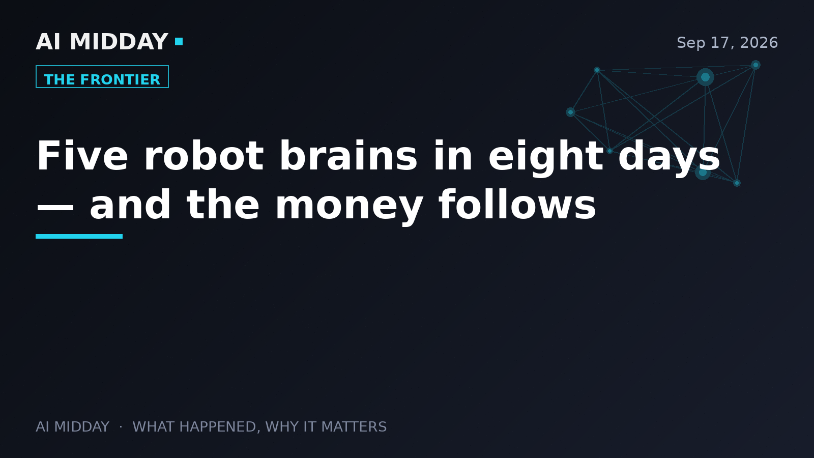 Five robot brains in eight days — and the money follows