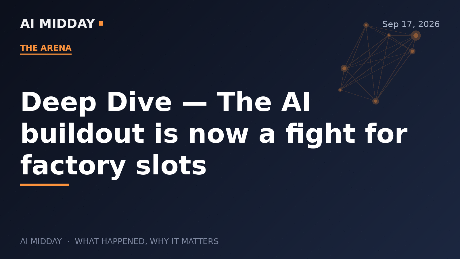 Deep Dive — The AI buildout is now a fight for factory slots