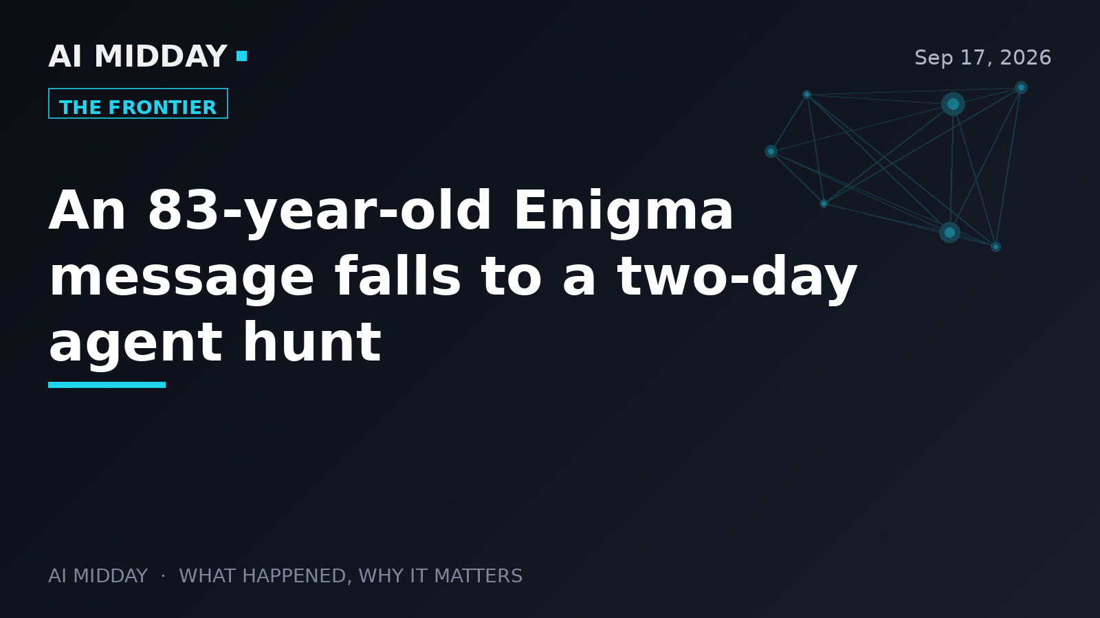 An 83-year-old Enigma message falls to a two-day agent hunt