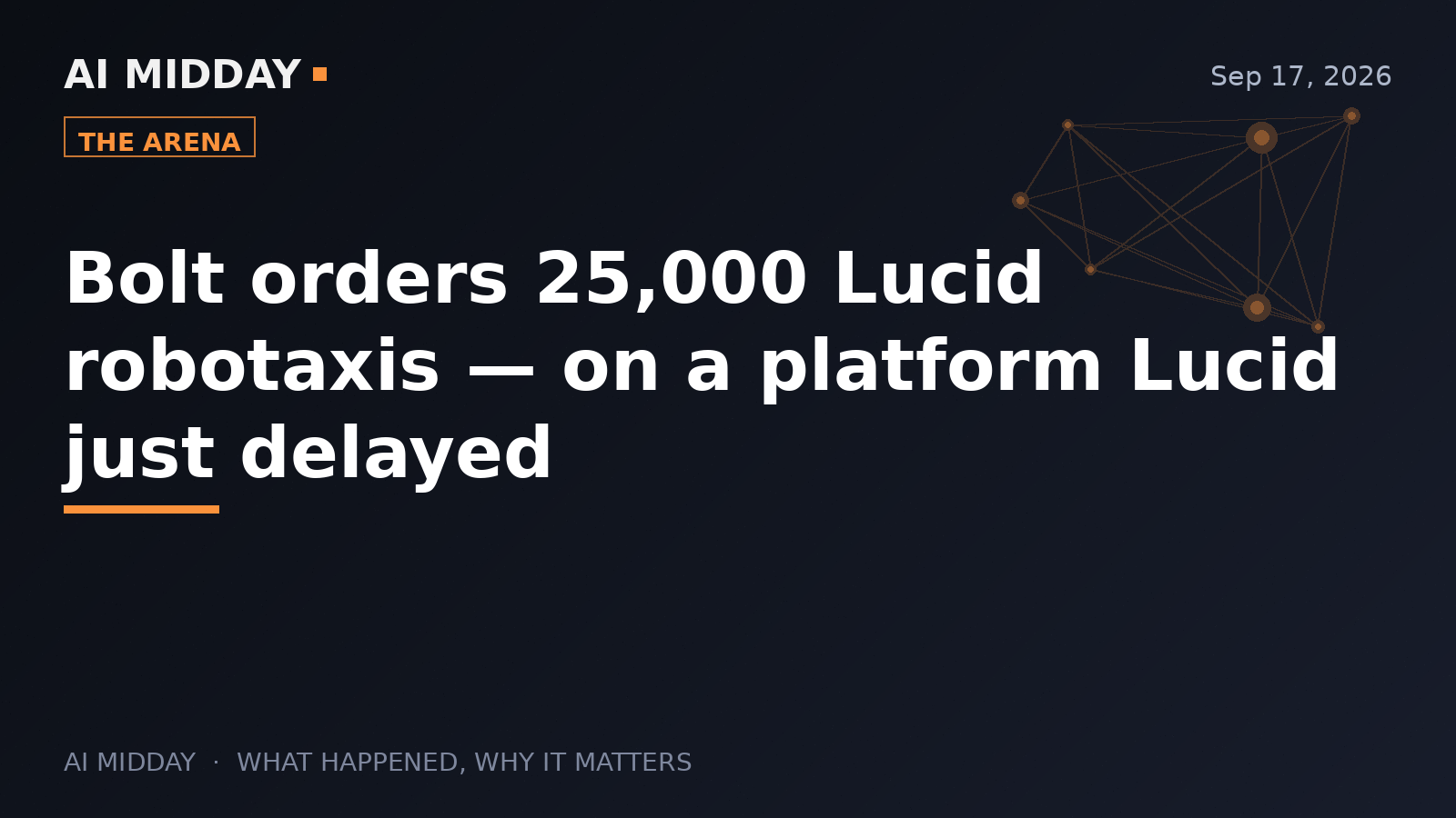 Bolt orders 25,000 Lucid robotaxis — on a platform Lucid just delayed